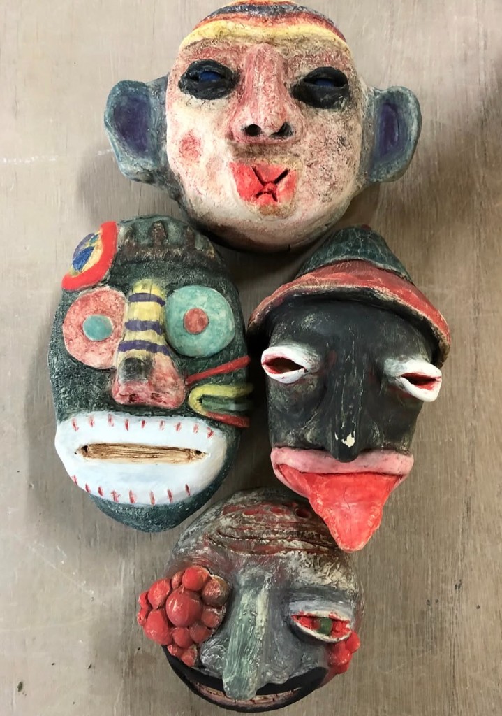 Ceramic characters: Silent, Emptiness, Freeze, Crying Cancer