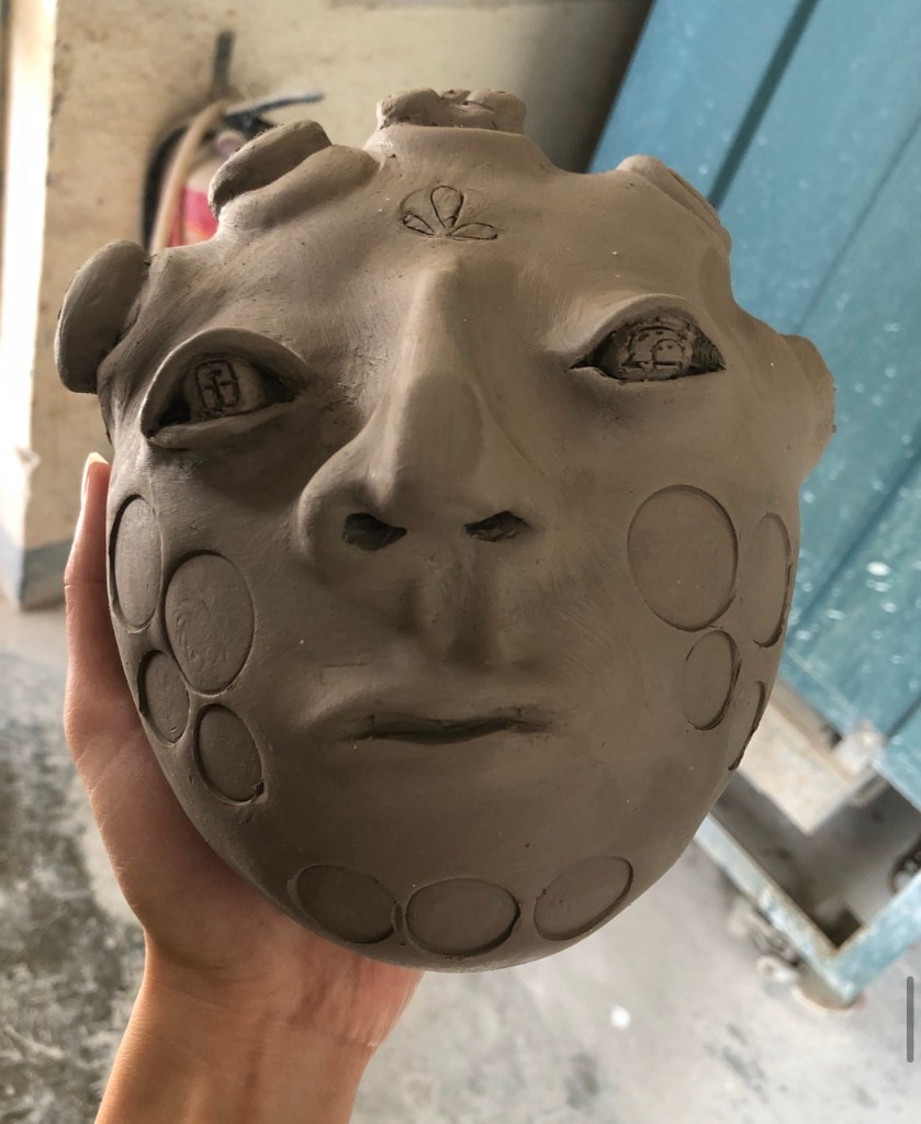 Fading Show — Cantonese Opera clay sculpture with coin-sized stamps